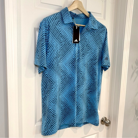 Adidas Ultra 365 Performance All Over Print Chevron Polo Golf Shirt Men L  NWT - Picture 6 of 16